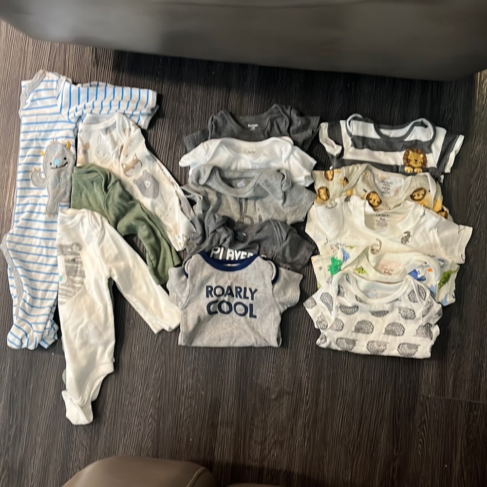 Carter’s, Gerber, Mon Cheri, Cloud Island, Baby Gear Onesie Bundle